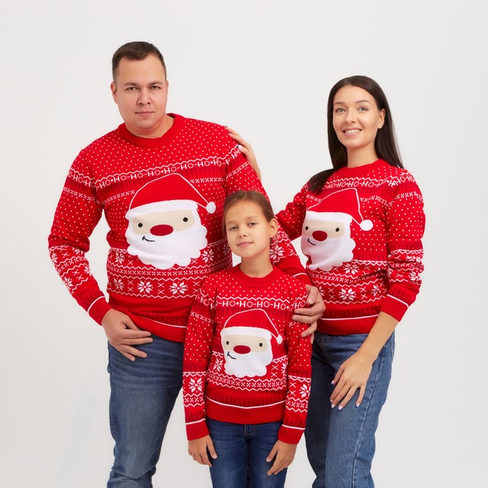 Свитер вязаный новогодний KAFTAN Santa, размер 52