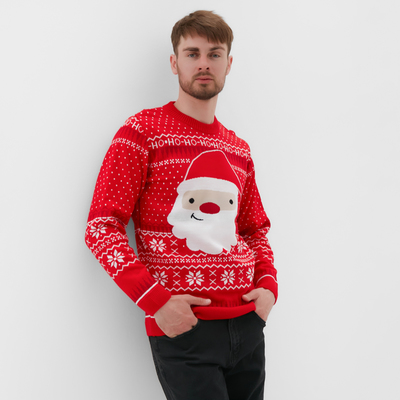 Свитер вязаный новогодний KAFTAN Santa, размер 52