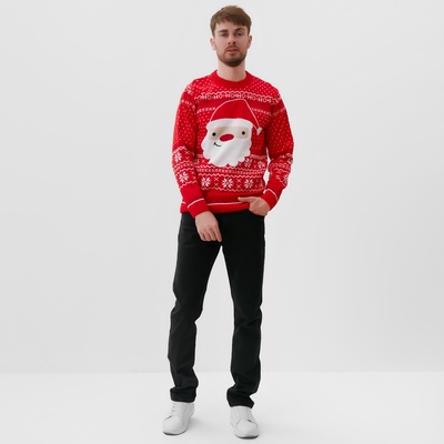 Свитер вязаный новогодний KAFTAN Santa, размер 52