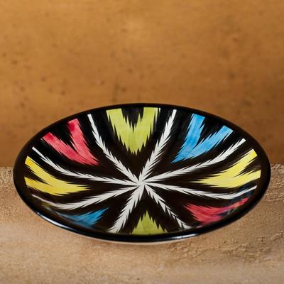 Тарелка Риштанская Керамика "Атлас", разноцветная, плоская, 15 см