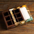 Коробка под 9 конфет новогодняя с ячейками «Рождественское утро», 13.5×13.5×3.5 см - Фото 4