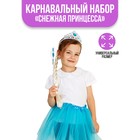 Карнавальный набор «Снежная принцесса», юбка, корона, палочка, коса - фото 9392631