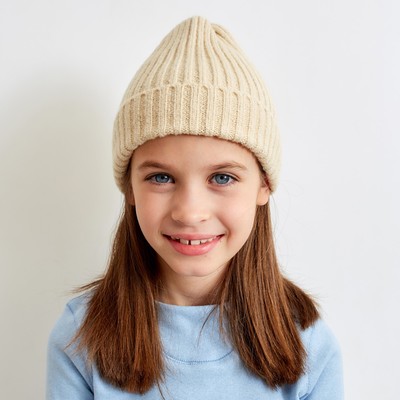 Шапка детская MINAKU с отворотом р-р 50-52, цвет экрю