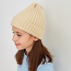 Шапка детская MINAKU с отворотом р-р 50-52, цвет экрю - Фото 2