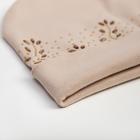 Шапка для девочки MINAKU "Цветочная" двухслойная, р-р 50-52, цв.бежевый - Фото 2