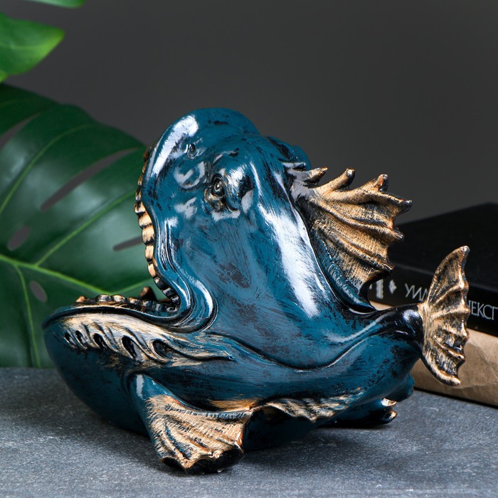 Подставка конфетница "Пиранья" синяя, 18х28х16см - фото 1905849093