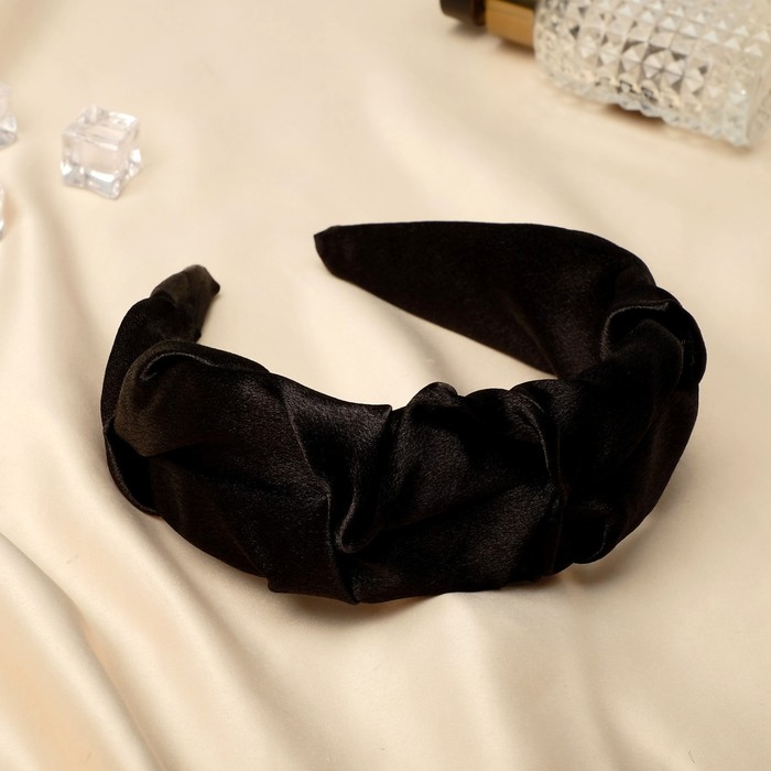 Ободок для волос QF «Юнона», классика, 5 см, чёрный - Фото 1