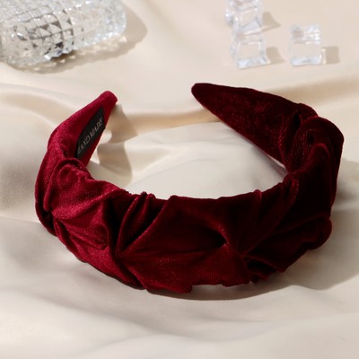 Ободок для волос «Юнона», классика бархат, 5 см, красный