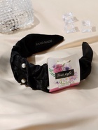 Ободок для волос QF «Юнона», бусинки, 5 см, чёрный - Фото 2