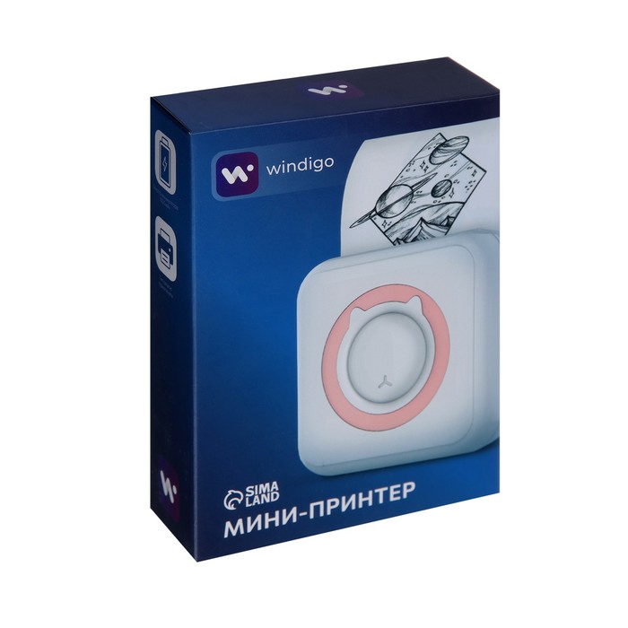 Мини-принтер Windigo LPR-01, Bluetooth, термопечать на чековой ленте, Android/iOS, 1000 мАч - фото 51300108