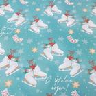 Упаковочная бумага на новый год «Коньки», 70 х 100 см, глянцевая (комплект 10 шт) - фото 25476342