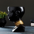 Декоративное кашпо для цветов «Негритянка», 1.3 л, 14×20×12 см, керамика, чёрное - Фото 9