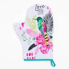 Набор кухонный «Love your live»: варежка-прихватка 20×28 см, прихватка 17×17 см, 35% х/л, 65% п/э - Фото 2