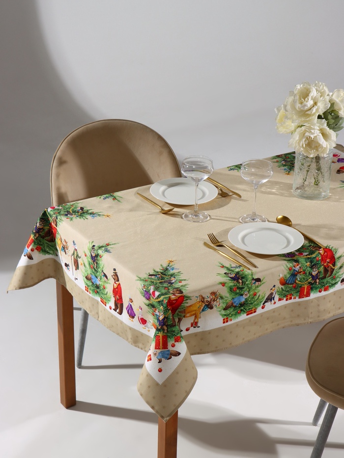Скатерть новогодняя «Этель» Noble Christmas, 150×110±2 см с ГМВО, 100% хлопок, саржа 190 г/м²