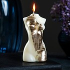 Фигурная свеча "Женское тело №1" молочная с поталью 9см - фото 9393277