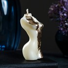 Фигурная свеча "Женское тело №1" молочная с поталью 9см - Фото 2