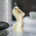 Фигурная свеча "Женское тело №1" молочная с поталью 9см - Фото 4