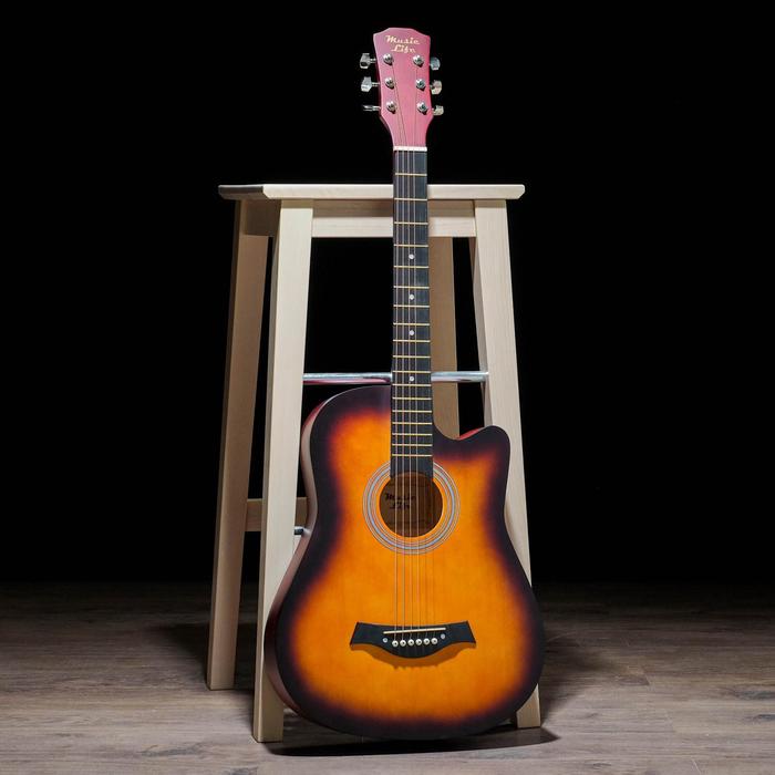 Гитара акустическая, цвет санберст, 97см, с вырезом - Фото 1