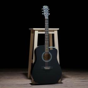 Гитара акустическая, цвет черный, 104см, с вырезом