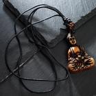 Амулет под кость «Будда» с регулируемым шнурком, цвет бело-коричневый - Фото 2