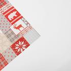 Бумага упаковочная глянцевая «Новогодние нашивки», 70 х 100 см - Фото 3
