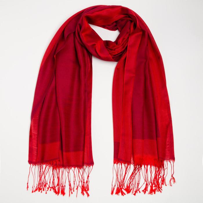 Палантин текстильный, цвет красный, размер 70х180 - Фото 1