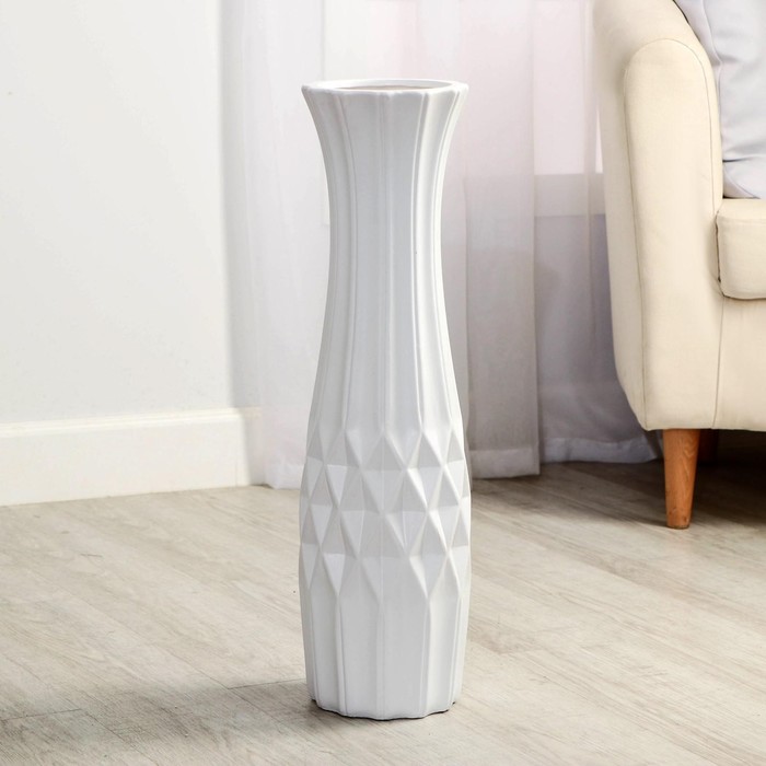 Ваза напольная «Джанин», 15×60 см, керамика, белая - Фото 1