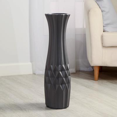 Ваза напольная «Джанин», 15×60 см, керамика, серая