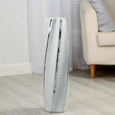 Ваза напольная «Раскаты», 13×60 см, керамика, белая