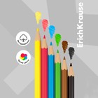 Карандаши цветные 6 цветов, ErichKrause, пластик, шестигранные, 2.6 мм грифель, картонная упаковка, европодвес - Фото 3