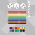 Карандаши 12 цветов, ErichKrause, пластик, шестигранные, 2.6 мм грифель, картонная упаковка, европодвес - Фото 3