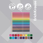 Карандаши 18 цветов ErichKrause, пластик, шестигранные, мягкий 2.6 мм грифель, картонная упаковка, легкая заточка, европодвес - Фото 2
