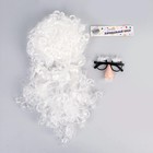 Новогодний карнавальный набор «Дедушка Мороз», (борода+ очки), на новый год - Фото 2