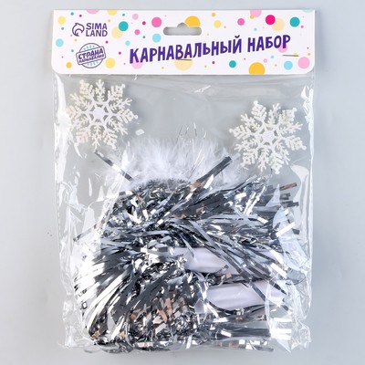 Карнавальный набор «Снежинка 1» (ободок+ помпоны)