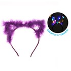 Ободок «Кошка» с диодами цвета МИКС - фото 24623533