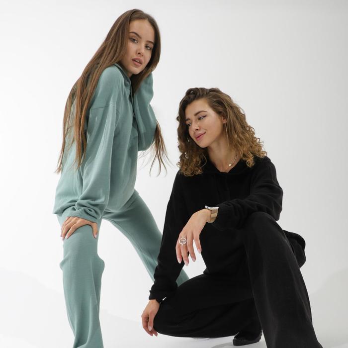 Костюм вязаный SL, с капюшоном, 46-48, чёрный 51096