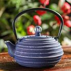 Чайник чугунный Доляна «Аои», 700 мл, с ситом, цвет синий - фото 9394236