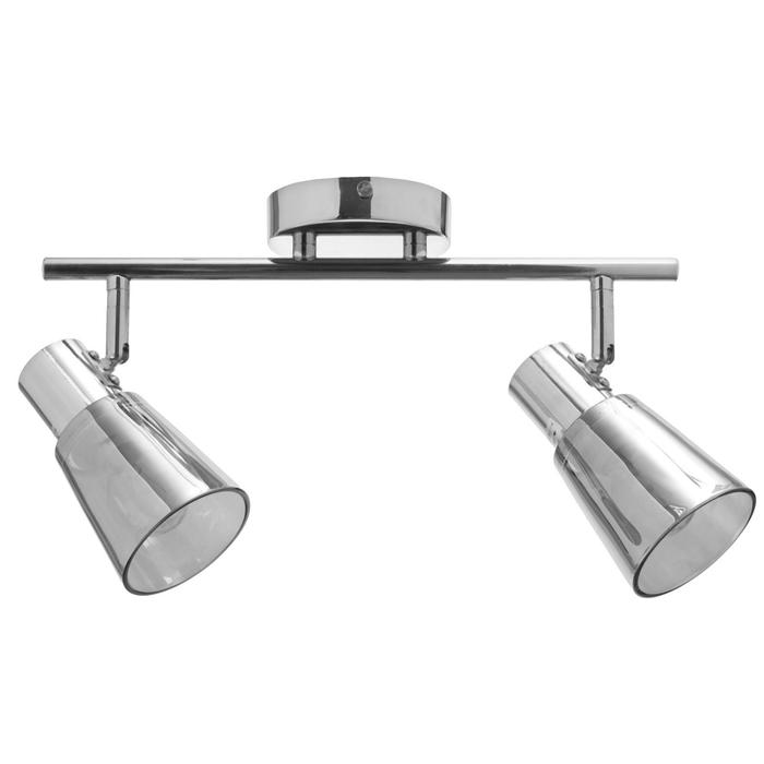 

Спот потолочный ЭкономСвет 51596/2CR GR, 2х60Вт, E14, 23х10х44,5 см, цвет хром