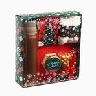 Набор «Веселья в новом году»: чай со вкусом лесных ягод 50 г., крем-мед хлопковый 120 г., носки р-р: 36–39, термос 500 мл. - фото 806011430