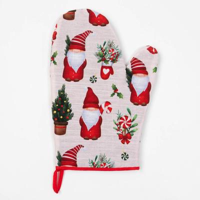 Варежка-прихватка Santa Claus 20х28см, 100% хл, репс 210 г/м2, ватин 250г/м2