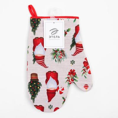 Варежка-прихватка Santa Claus 20х28см, 100% хл, репс 210 г/м2, ватин 250г/м2