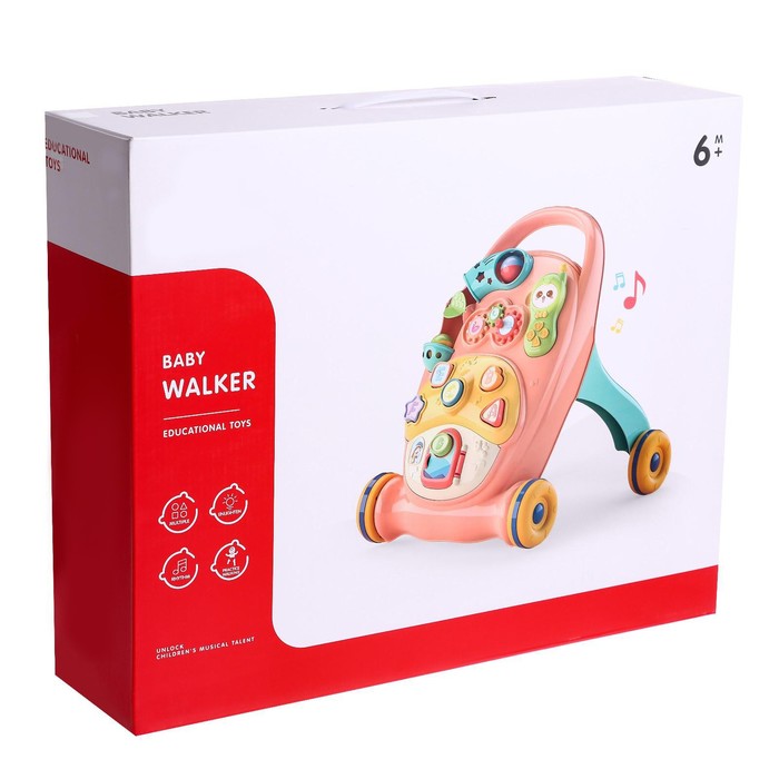 Каталка-ходунок «Первая прогулка», звуковые эффекты, цвет бирюзовый 51102