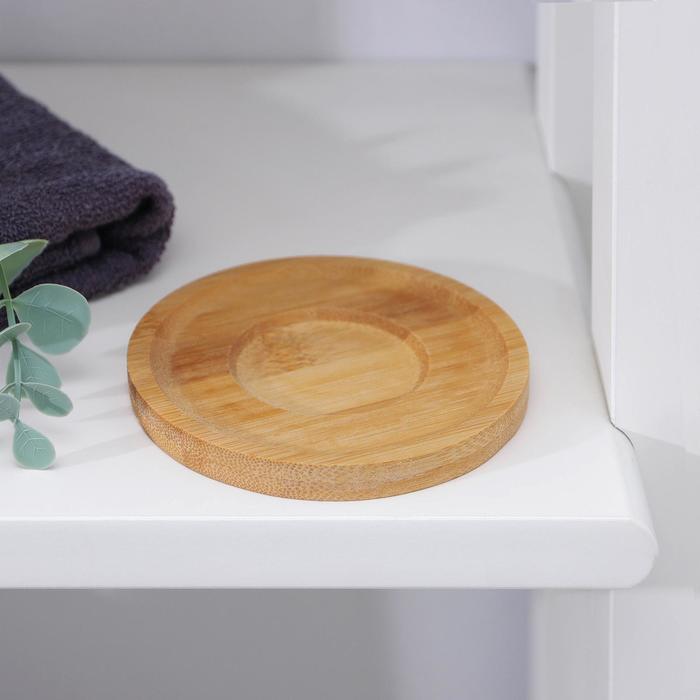 Мыльница бамбуковая, 0.9×9.5×9.5 см - Фото 1