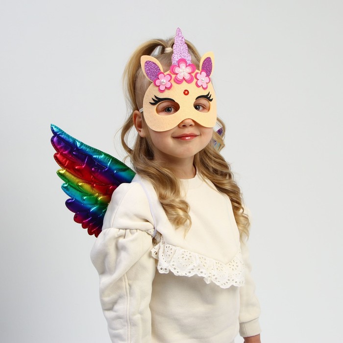 Карнавальный набор «Прекрасная единорожка», крылья, маска - фото 1905849798