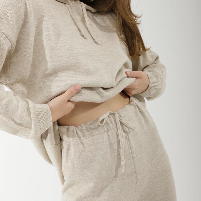 Костюм вязаный SL, с капюшоном, 50-52, бежевый 51110