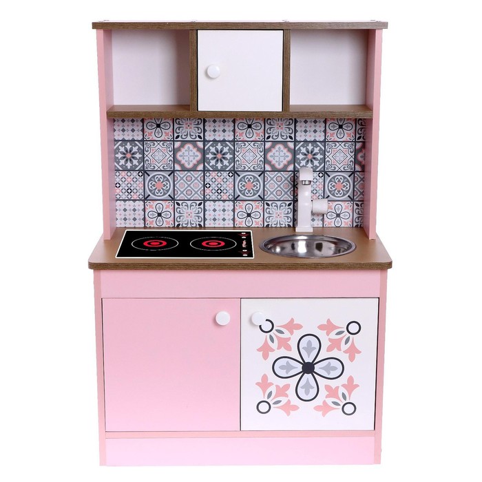 Игровая мебель «Детская кухня «Розовая плитка» - фото 1907297500