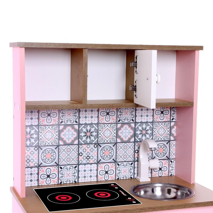 Игровая мебель «Детская кухня «Розовая плитка» - фото 1907297502