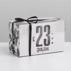 Коробка для капкейков, кондитерская упаковка с PVC крышкой, 2 ячейки, «23 февраля», 16 х 8 х 10 см - фото 318657113