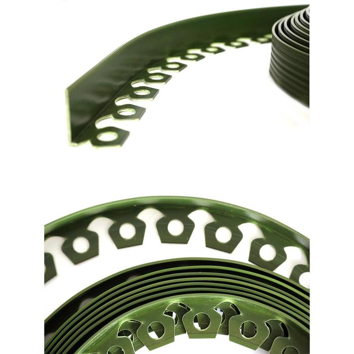 Садовый пластиковый бордюр, 55 мм, зелёный, 10 м + 30 кольев, «Манго» - фото 1889651839