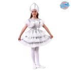 Карнавальный костюм «Снежинка», платье с рисунком пайеток, кокошник, рост 98-104 см - фото 9395485
